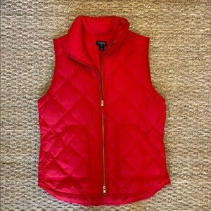 J. Crew Women's Red Quilted Vest
